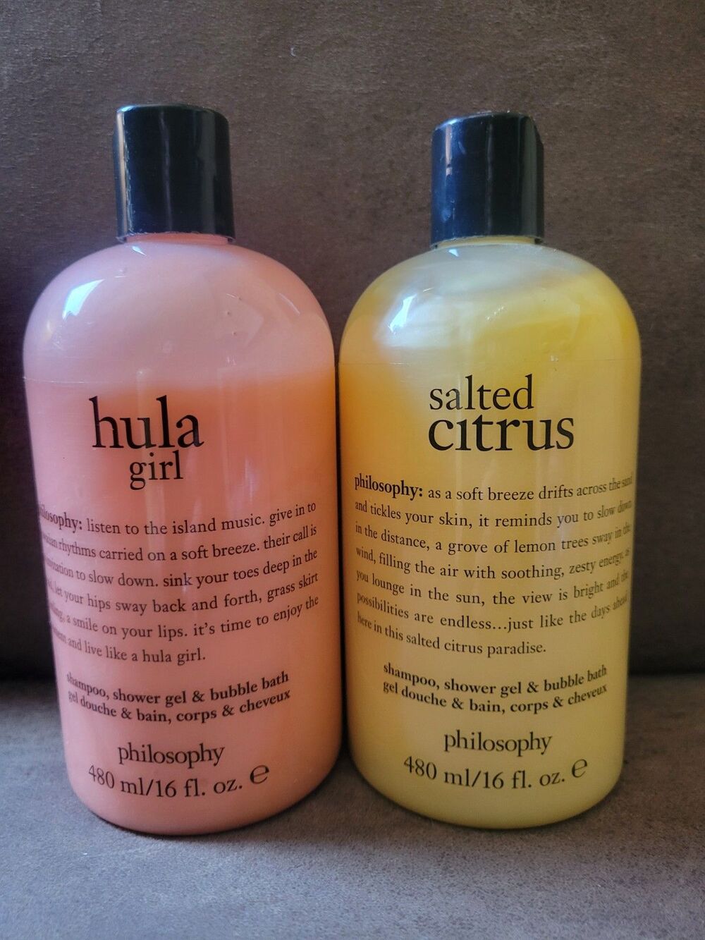 Philosophy Hula Girl & Salted Citrus 16oz. Bottles